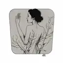 main subject is giant bladder kelp. no fish. tattoo design idea