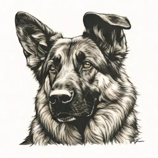 German Shepherd dog tattoo design idea