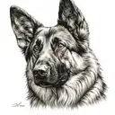 German Shepherd dog tattoo design idea