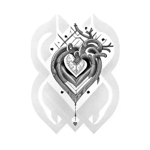 Heart attack stent tattoo design idea