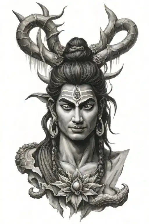 shiva upper arm tattoo design idea