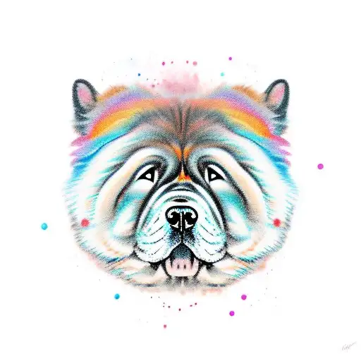 chow chow silhouette tattoo design idea