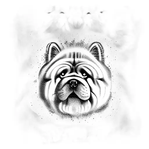 chow chow silhouette tattoo design idea