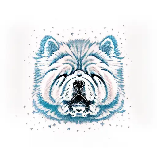 chow chow silhouette tattoo design idea