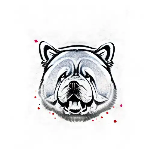 chow chow silhouette tattoo design idea