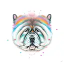 chow chow silhouette tattoo design idea