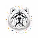 chow chow silhouette tattoo design idea