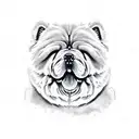 chow chow silhouette tattoo design idea