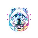 chow chow silhouette tattoo design idea