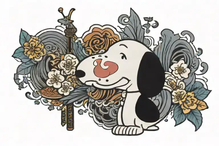 snoopy tattoo design idea