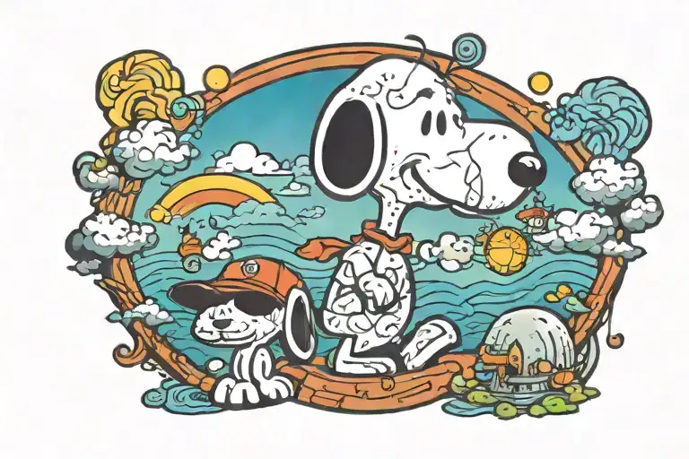 snoopy tattoo design idea