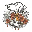 snoopy tattoo design idea