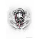 alien smoke joint tattoo design idea