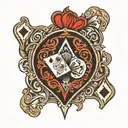 7 hearts and 2 diamonds playing cards tattoo design idea
