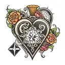 7 hearts and 2 diamonds playing cards tattoo design idea
