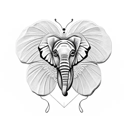 heart elephant ancient Egyptian butterfly rose cross tattoo design idea