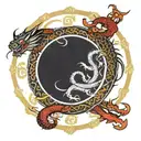 Ouroboros dragon in an alchemy circle tattoo design idea