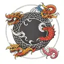 Ouroboros dragon in an alchemy circle tattoo design idea