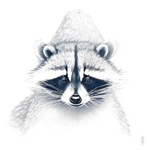 raccoon firefighter tattoo design idea