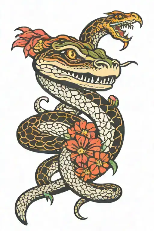 snake in collar bones  tattoo design idea
