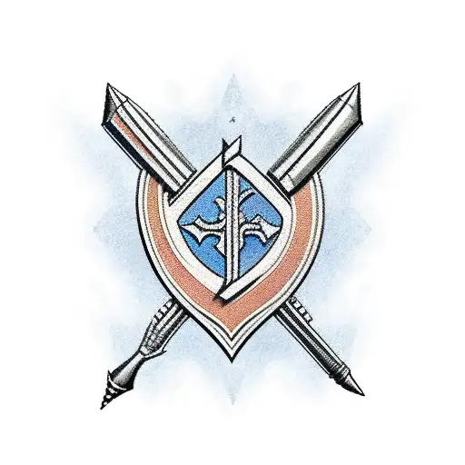Ukrainian trident in patriotic military style tattoo design idea