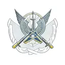 Ukrainian trident in patriotic military style tattoo design idea