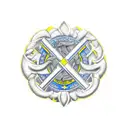 Ukrainian trident in patriotic military style tattoo design idea