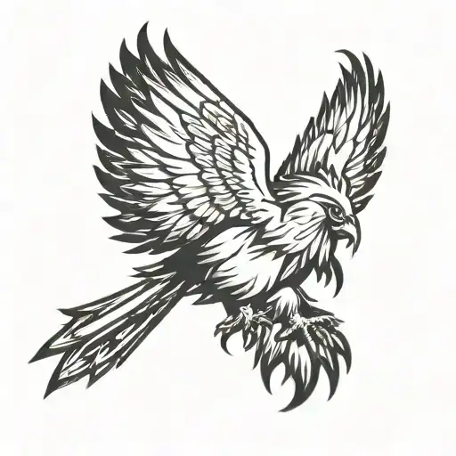 Chicken Wing with wings flying named Buffalo tattoo design idea