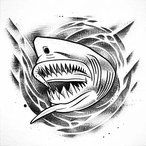Shark Tattoo Illustration, Free domineering shark sticker transparent  background PNG clipart | HiClipart