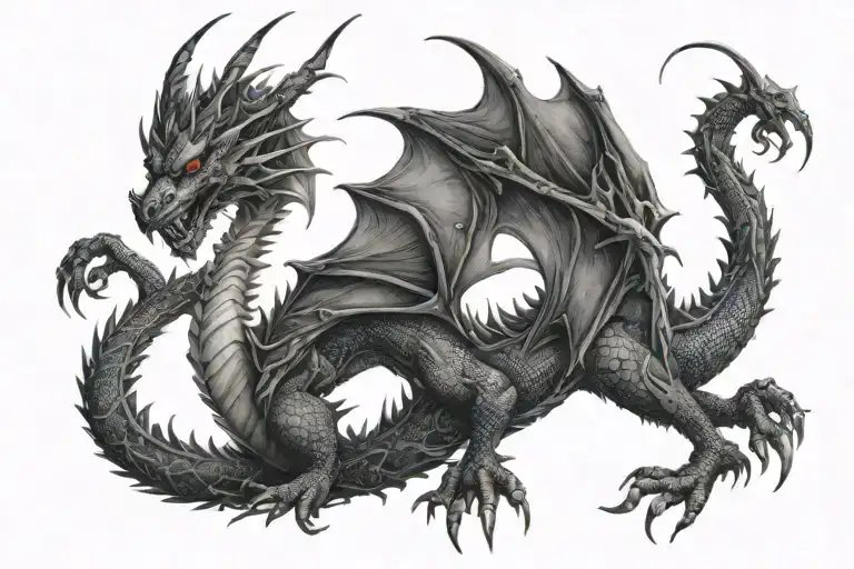 gothic dragon tattoo tattoo design idea