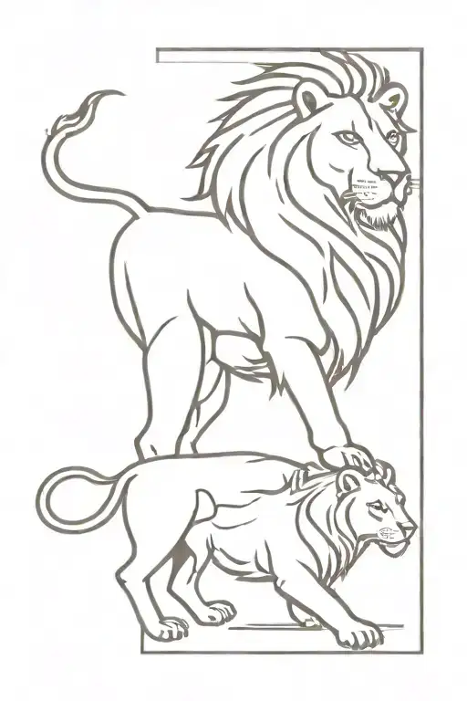 The lion protects his pride, but it is always the lioness who hunts tattoo design idea