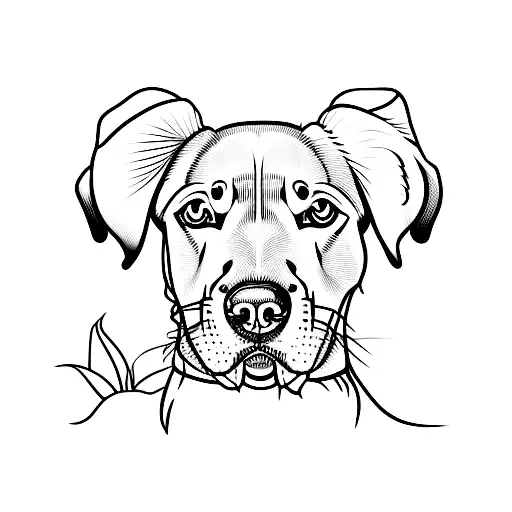 A minimalist tattoo of my labrador dog tattoo design idea