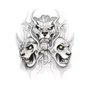 hades and Cerberus tattoo design idea