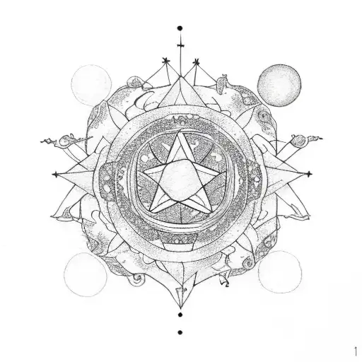 constellation floral tarot psychic pagan witch plants  tattoo design idea