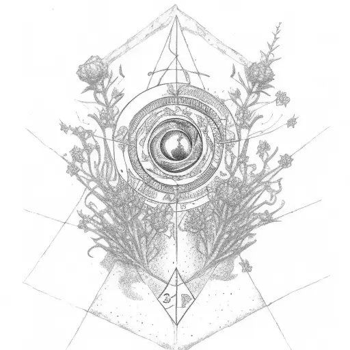 constellation floral tarot psychic pagan witch plants  tattoo design idea