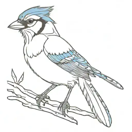 bluejay silhouette tattoo design idea