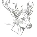 deer lady head tattoo design idea