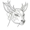 deer lady head tattoo design idea