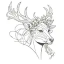 deer lady head tattoo design idea