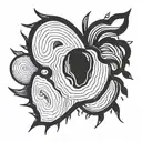 heart thumb print tattoo design idea