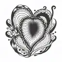 heart thumb print tattoo design idea