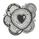 heart thumb print tattoo design idea