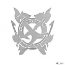 Red hot chili peppers forming a Mandalorian symbol tattoo design idea