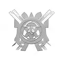 Red hot chili peppers forming a Mandalorian symbol tattoo design idea