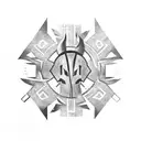Red hot chili peppers forming a Mandalorian symbol tattoo design idea
