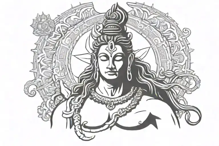 lord Shiva meditating tattoo design idea