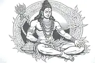 lord Shiva meditating tattoo design idea