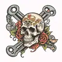 skull and amp death loud tattoo design idea