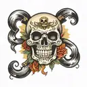 skull and amp death loud tattoo design idea