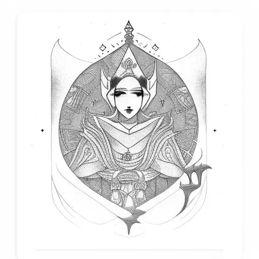 carta tarot the empress tattoo design idea